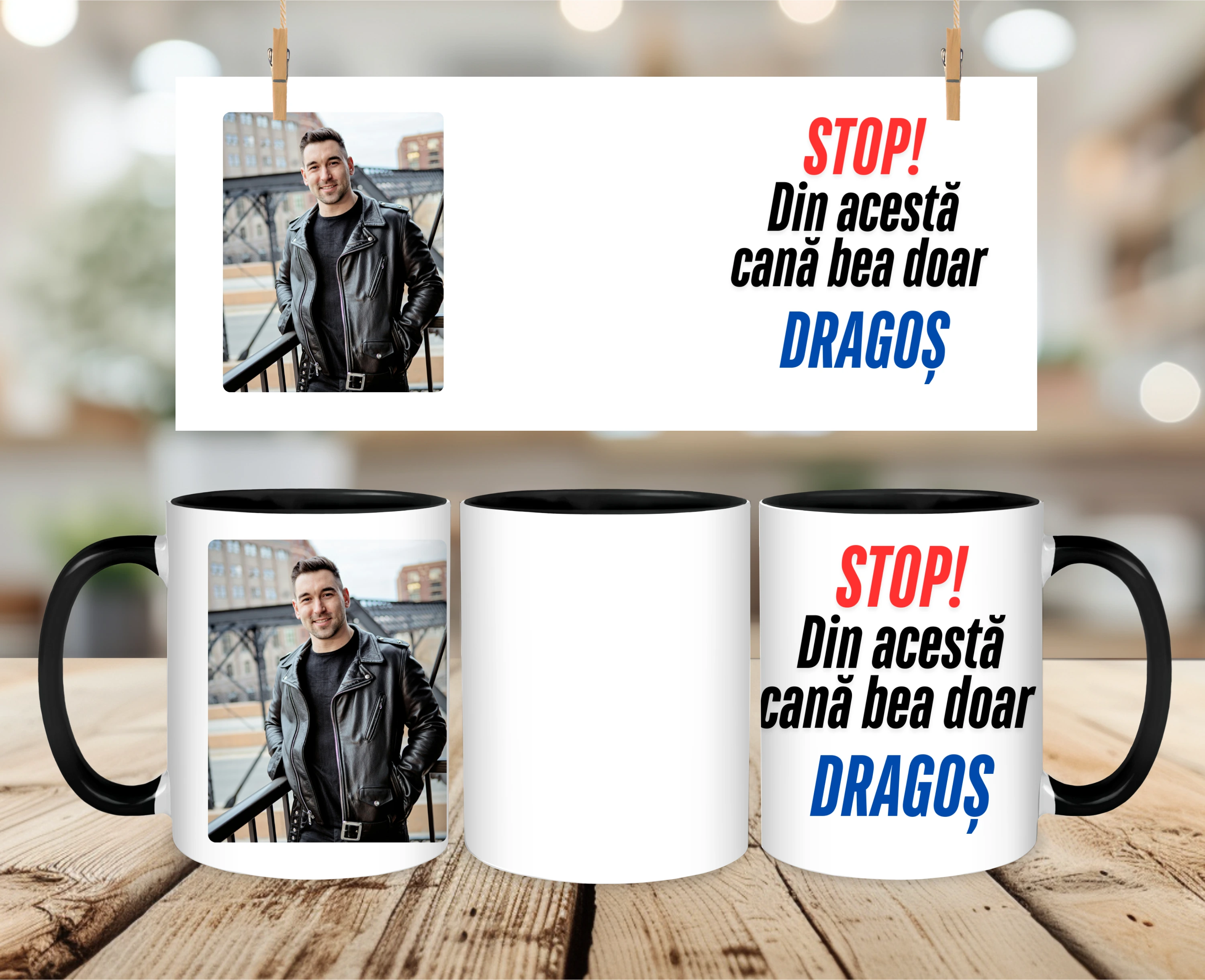 Cană Personalizată Ceramică Cu Mesaj Amuzant ○ STOP! Din această cană bea doar Dragoș ○