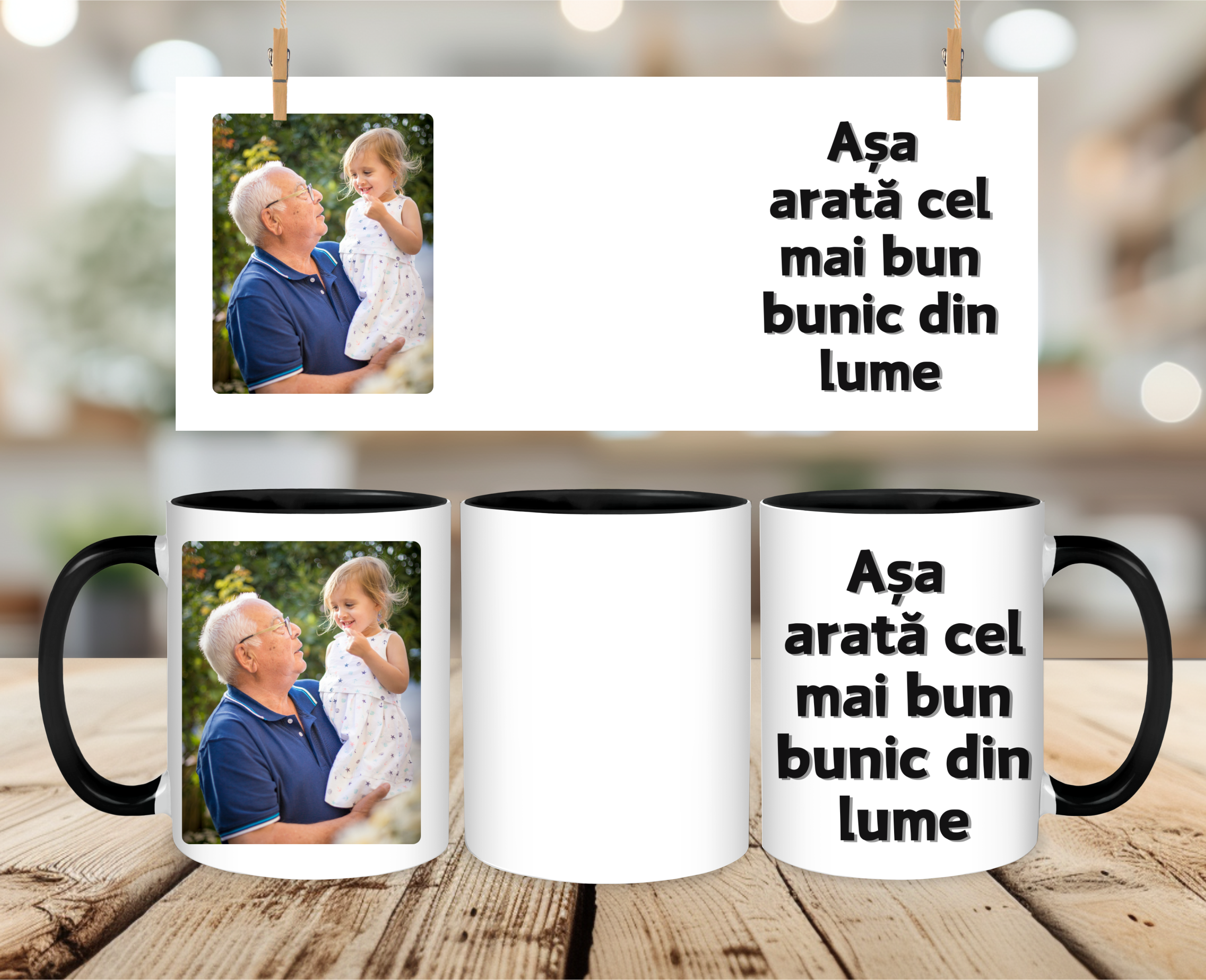 Cană Personalizată Ceramică Cu Mesaj Și Poză ○ Bunicul ○