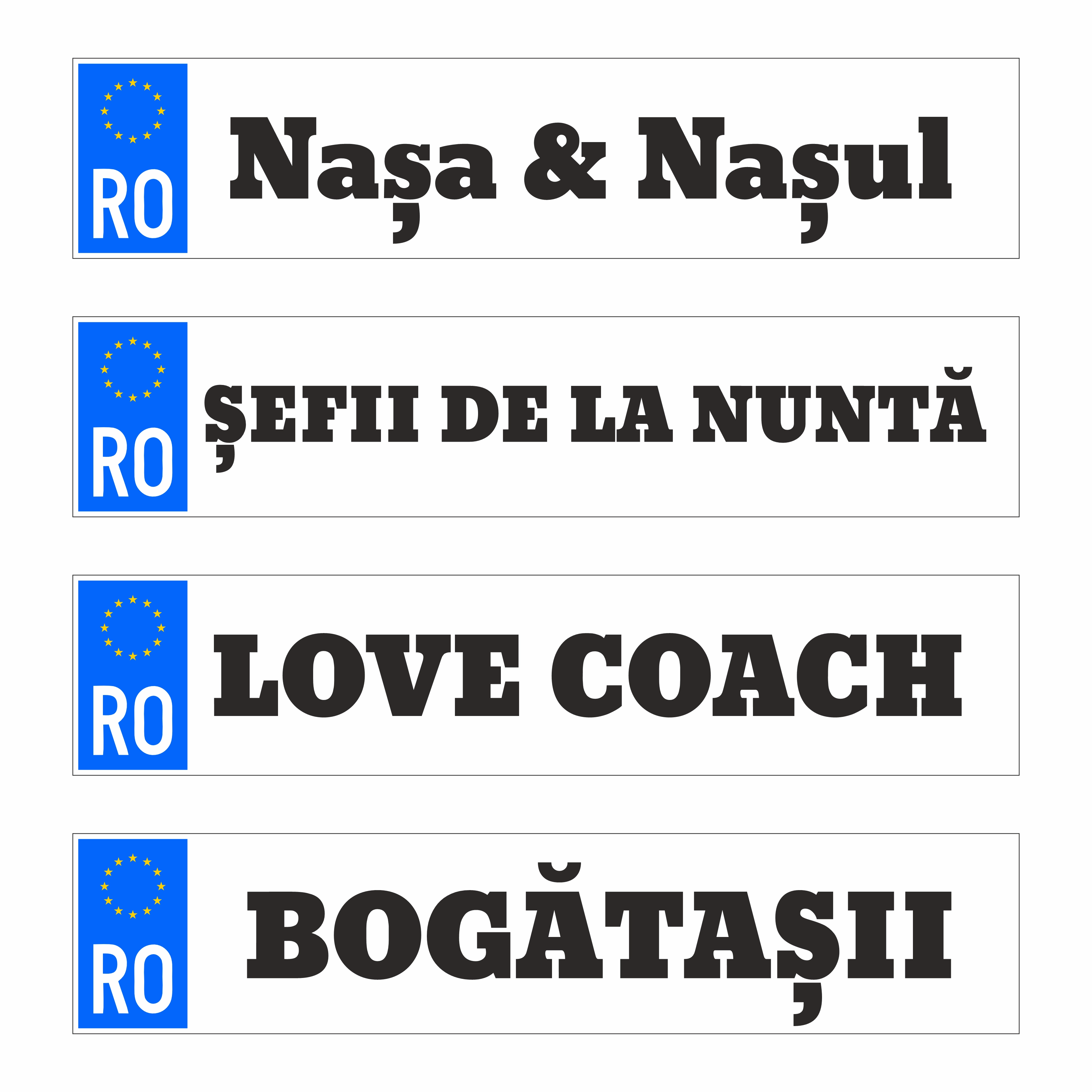 Placă De Înmatriculare Personalizată Pentru Nuntă