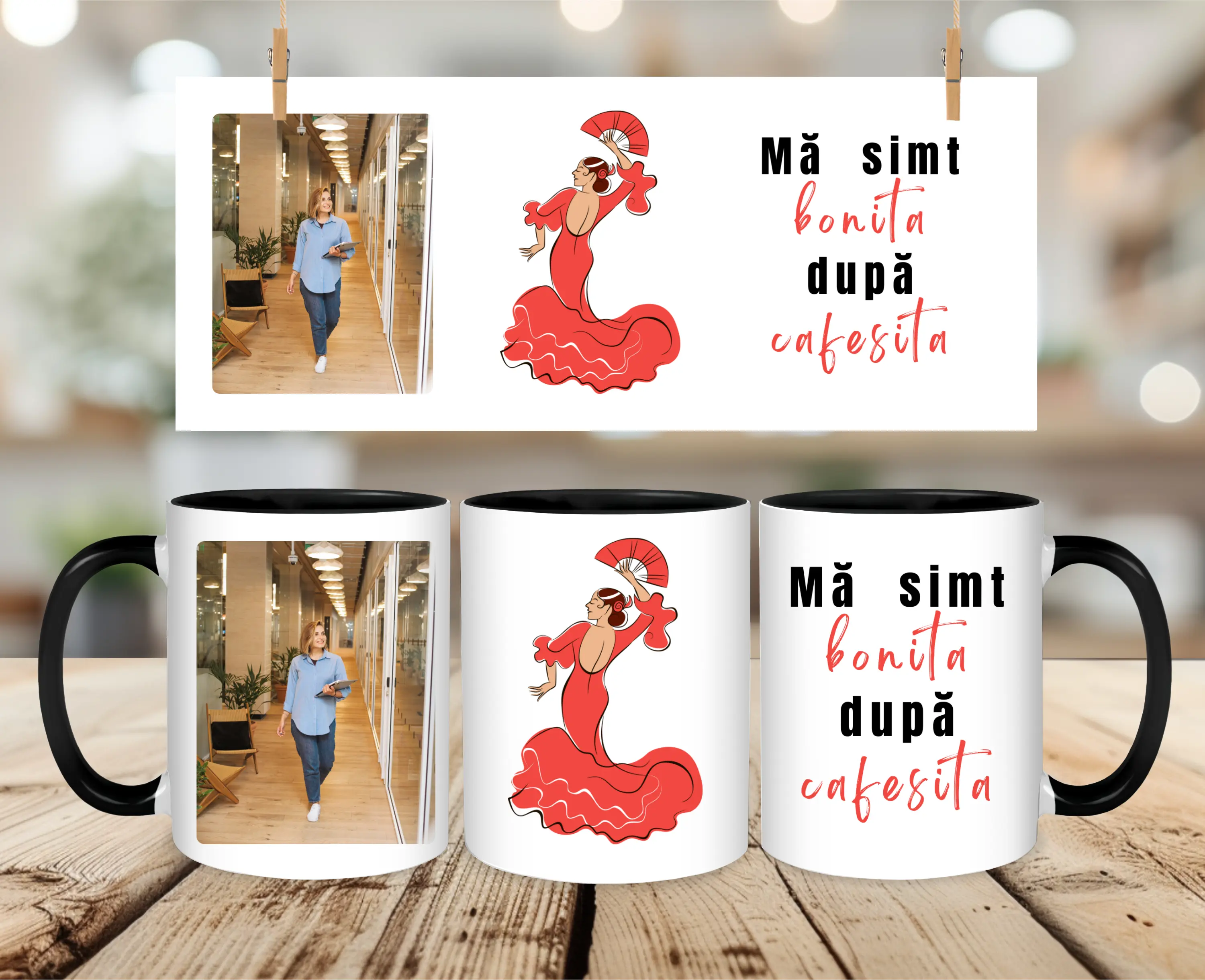 Cană Personalizată Ceramică Cu Mesaj Amuzant ○ Mă Simt Bonita După Caffesita ○