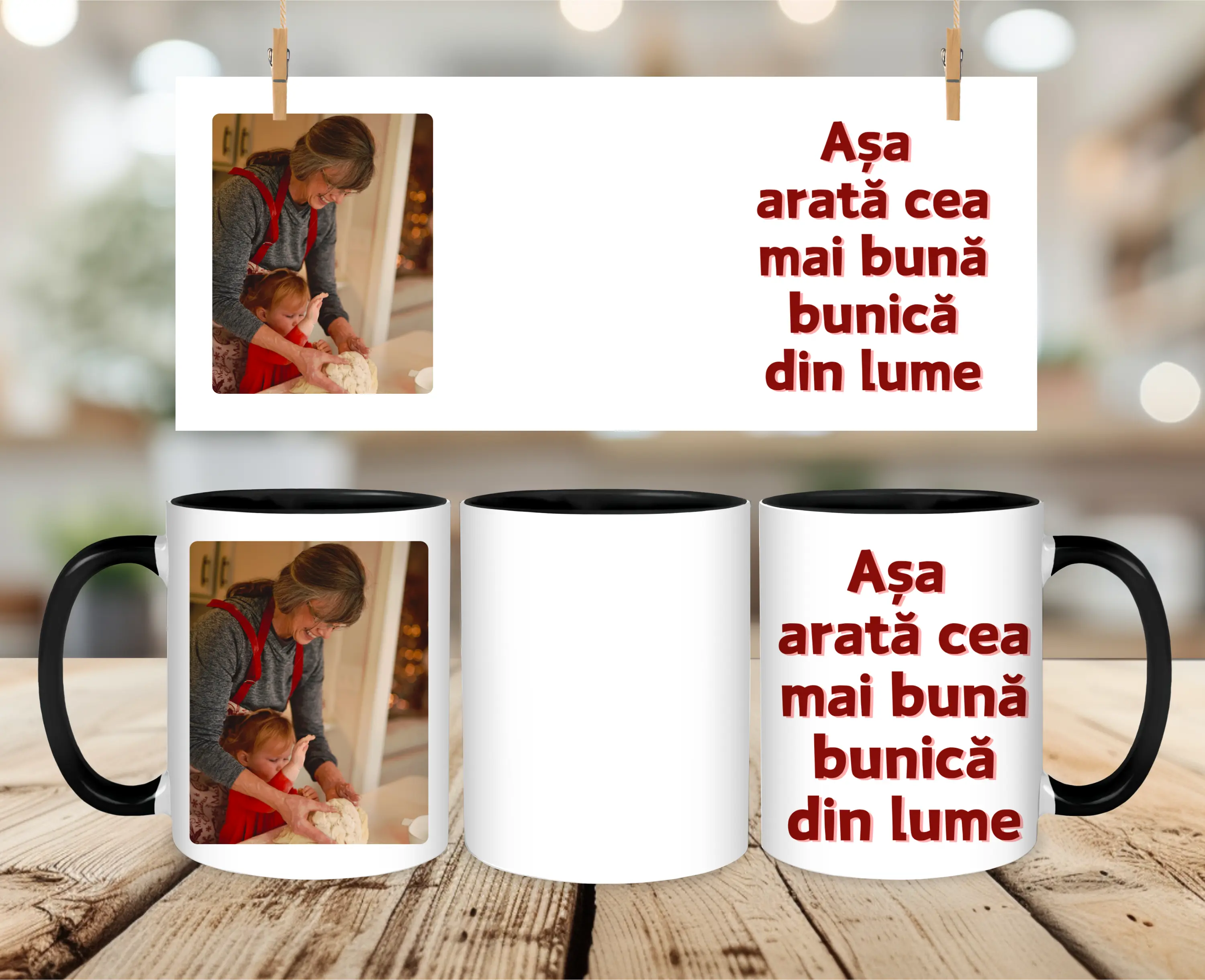 Cană Personalizată Ceramică Cu Mesaj Și Poză ○ Bunica ○